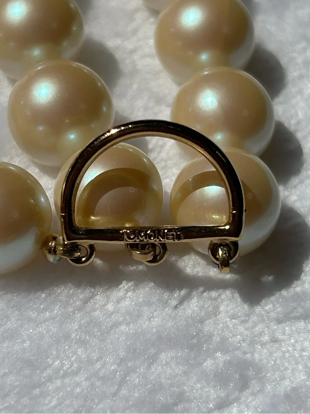 Monet Triple Strand Faux Pearl Necklace - Picture 5 of 9
